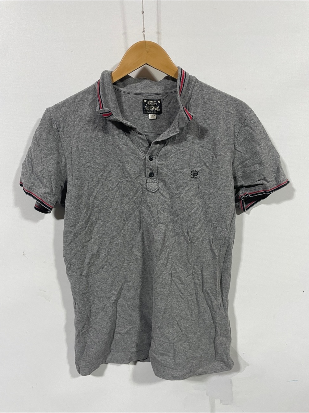Diesel Grey Polo with Pink and Black Trim